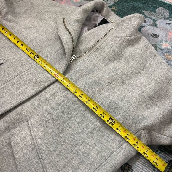 J. Crew Cocoon Coat Womens Sz 20 Gray Italian Stadium Cloth Wool Blend Full Zip - Picture 11 of 16